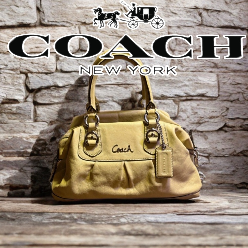 👜 Coach Leather Satchel – Yellow – Style F15415 vintage​
